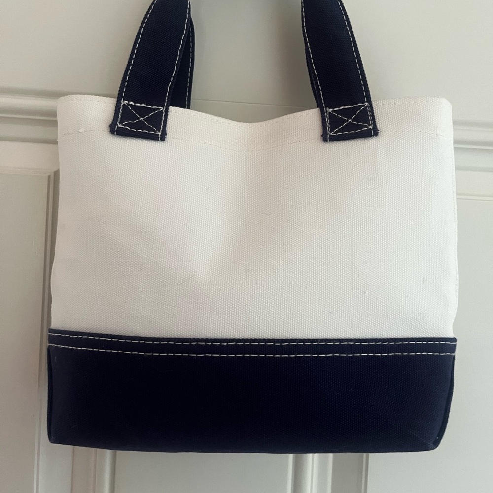 Pottery Barn Kids Construction Print Tote in White, Navy, Red, Yellow, Blue - Picture 2 of 3